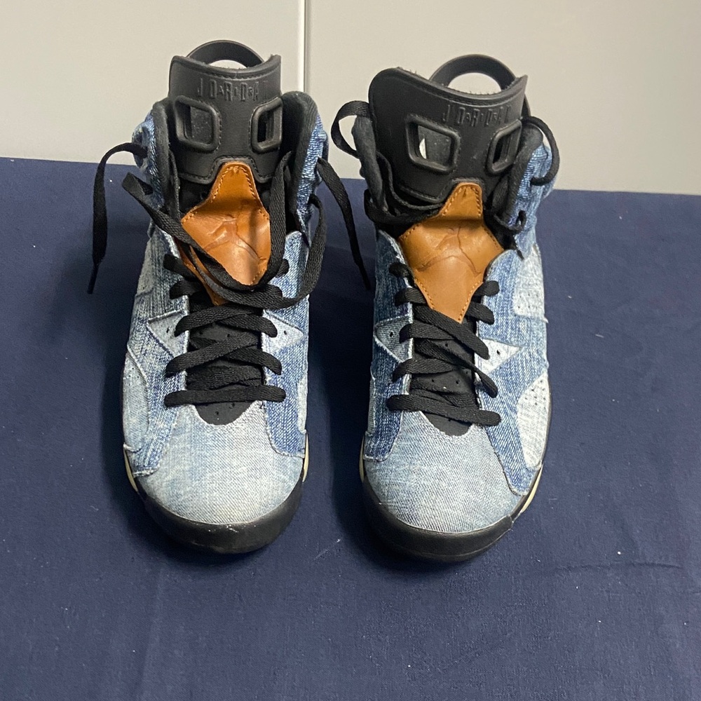 Nike Air Jordan 6 Retro Sneakers in Denim and Black